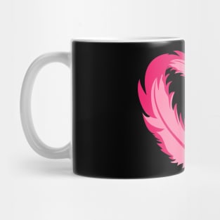 Pink Flamingo Feathers Heart Mug